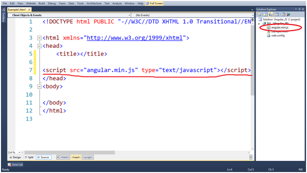 adding the Angular.js in to the website